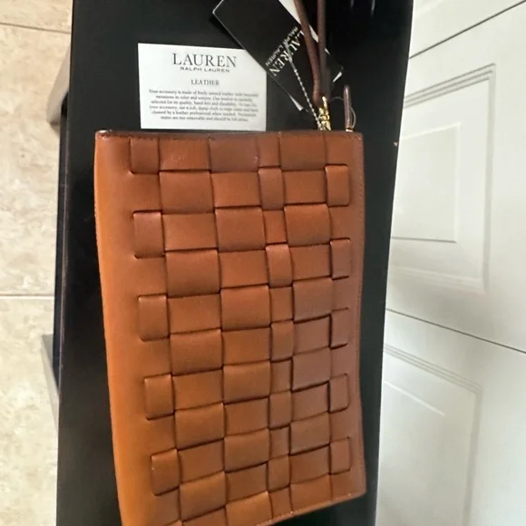 Lauren Ralph Lauren Woven Leather Clutch - Picture 2 of 4